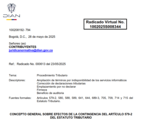 Resumen del Comunicado DIAN – Concepto 794 de 2025: Efectos de la Contingencia Tecnológica en Procedimientos Tributarios